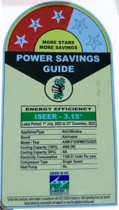 Kelvinator KAW-F183PMSY5 1.5 Ton 3 Star 2025 Window AC