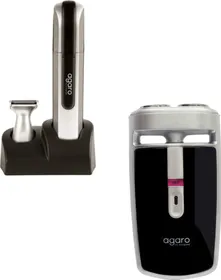 Agaro All in one Ear Nose Trimmer PT 1005 Black & Agaro Battery Shaver DS321