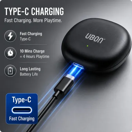 Ubon Ear Clip True Wireless Earbuds
