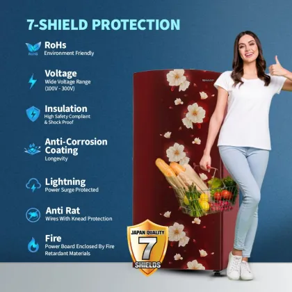 Sharp SJ-DF225N2-PRF 197 L 2 Star Single Door Refrigerator