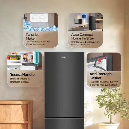 Haier HEB-242EGBA-P 237 L 2 Star Double Door Refrigerator