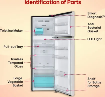 LG GL-S312SNBY 272 L 2 Star Double Door Refrigerator