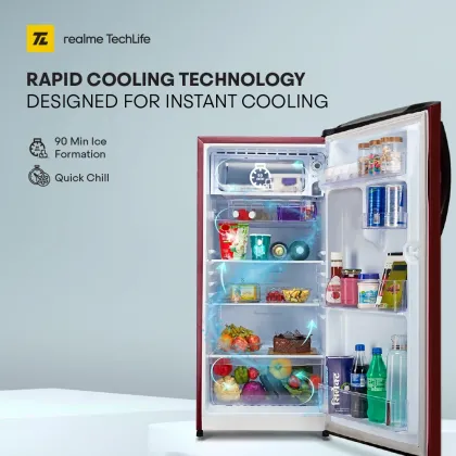 Realme TechLife 180BD5RM25-BR 180 L 5 Star Single Door Refrigerator