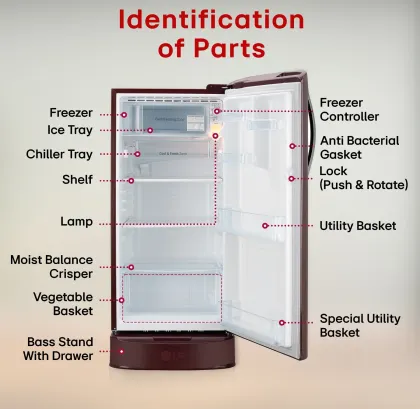 LG GL-D201ASFU 185 L 5 Star Single Door Refrigerator