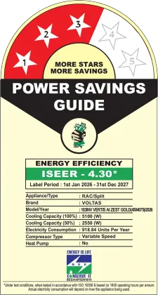 Voltas 183INV Vertis Ai Zest Gold 1.5 Ton 3 Star 2026 Inverter Split AC