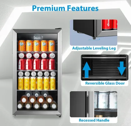 Midea MERV115T3AST 3.2 Cu Ft Single Glass Door Mini Refrigerator