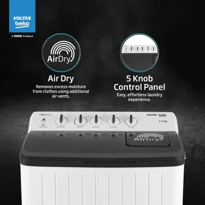 Voltas Beko WTT75UHA 7.5 Kg Semi Automatic Washing Machine