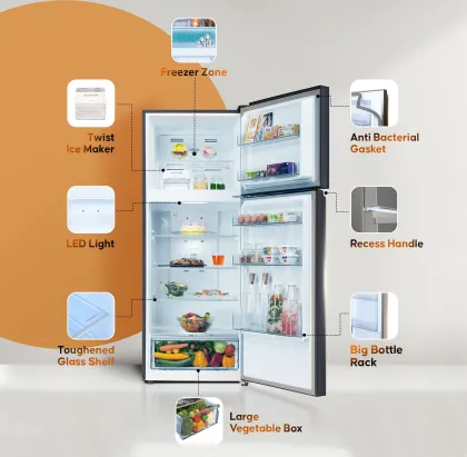 Haier HEF-333GBL-P 328 L 3 Star Double Door Refrigerator