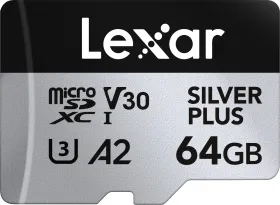 Lexar Silver Plus 64GB Micro SDXC UHS-I Memory Card