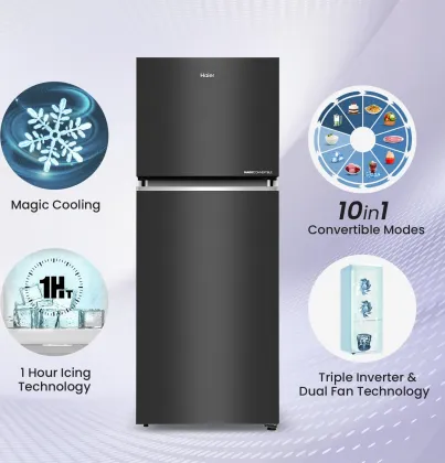 Haier HEF-333GB-P 328 L 3 Star Double Door Refrigerator