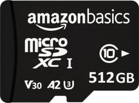 Amazon Basics MSD512GSE 512GB Micro SDXC UHS-1 Memory Card