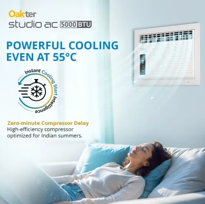 Oakter Studio AC 5000 0.5 Ton 1 Star 2025 Window AC