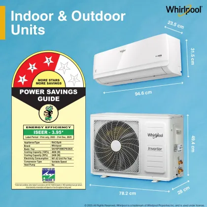 Whirlpool SAI16P35MCP0 1.5 Ton 3 Star 2025 Inverter Split AC
