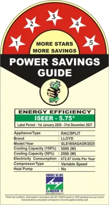Lloyd GLS18I5AGAGR 1.5 Ton 5 Star Inverter Split AC
