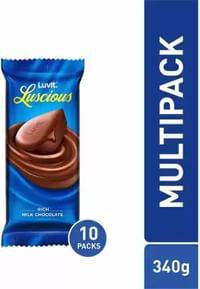 LuvIt Luscious Milk Chocolate Bar Multipack,340g - Pack of 10 Bars (10 x 34 g)