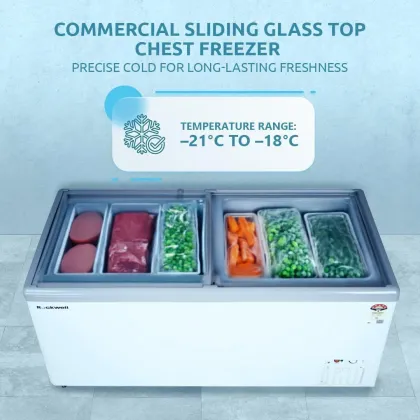 Rockwell SFR450GTS 415 L Double Glass Door Deep Freezer