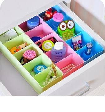 Collectrio Plastic Makeup Drawer Organiser Box -(Multicolour) Pack of 6