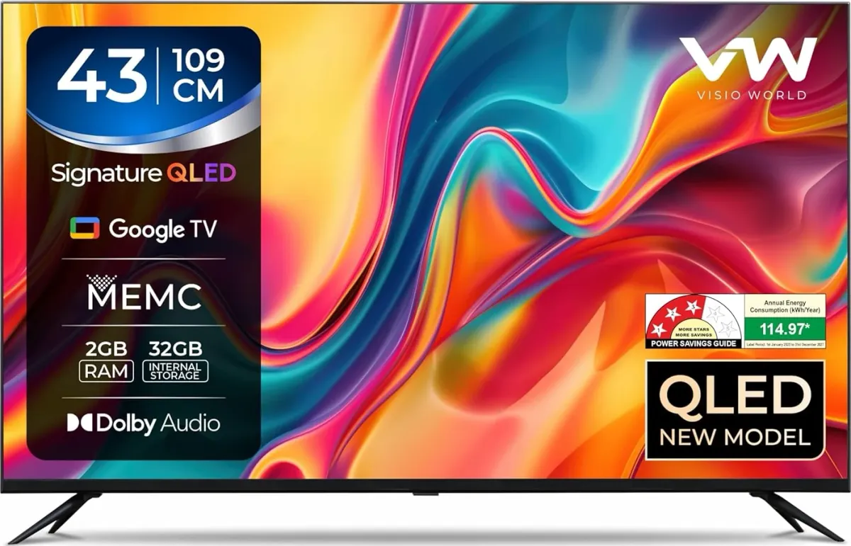 VW VISIO World 109 cm (43 inch) SmartChoice Pro Series 4K QLED Google TV (VW43GQ2)