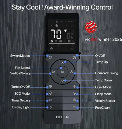 DELLA Vario ‎‎‎048-TL-24K2V-19S 24000 BTU 230V Inverter Split AC