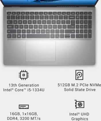 Dell 15 DC15250 Laptop (13th Gen Core i5/ 16GB/ 512GB SSD/ Win11)