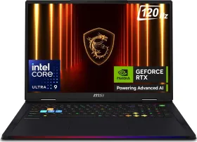 MSI Raider 18 HX AI A2XWIG-255IN Gaming Laptop (Intel Core Ultra 9 285HX/ 64GB/ 4TB SSD/ Win11/ 16GB Graph)