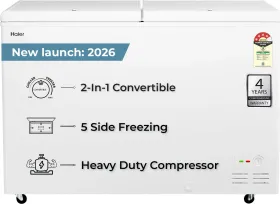 Haier HFC-320DPW4 310 L Double Door Deep Freezer