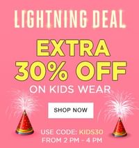 Min 50% + Extra 30% OFF Using Promo Code On Kids Wear
