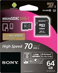Sony MicroSDXC SR-64UY2A UHS-I 64GB Memory Card Class 10