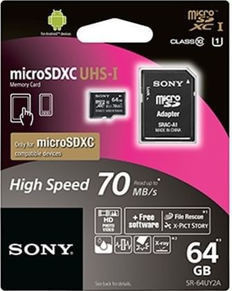 Sony MicroSDXC SR-64UY2A UHS-I 64GB Memory Card Class 10