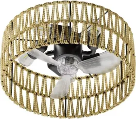 Oltao Rattan 11 Inch 3 Blade Designer Ceiling Fan