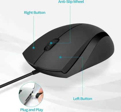 Rapoo N1600 Wired Mouse - image 3