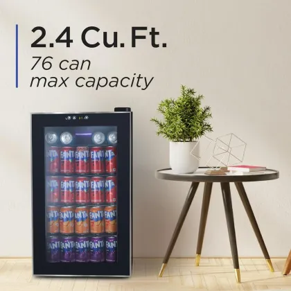 BLACK+DECKER BDB26HB 2.4 Cu Ft Single Glass Door Mini Refrigerator