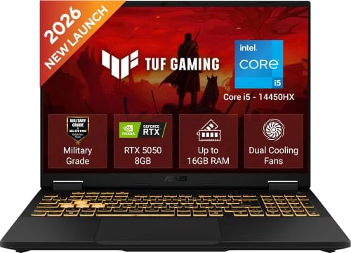 Asus TUF F16 (2026) FX688JHI-TU364WS Gaming Laptop (14th Gen Core i5/ 16GB/ 512GB SSD/ Win11/ 8GB RTX 5050 8GB Graphics)
