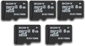Sony MicroSDHC 8GB Class 4 (Pack of 5)