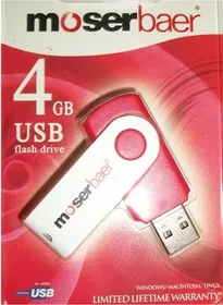Moserbaer USB Drives 4GB swivel Pen Drive