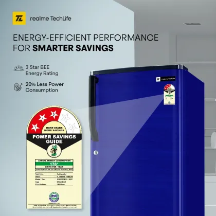 Realme TechLife 180BD3RM23-GB 180 L 3 Star Single Door Refrigerator