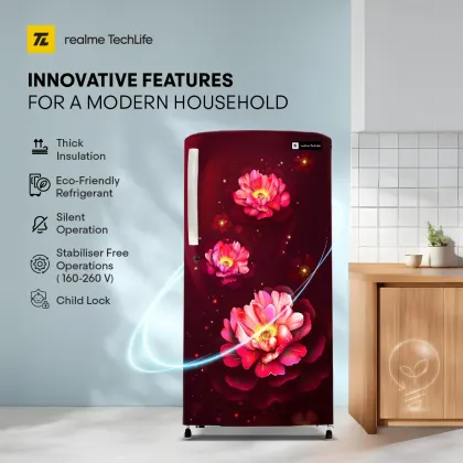 Realme TechLife 180BD5RM25-BR 180 L 5 Star Single Door Refrigerator