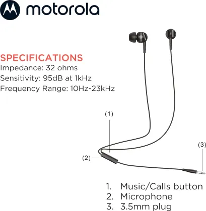 Motorola Earbuds 105 Wired Earphones