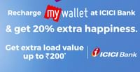 Get 20% Extra on MyWallet Recharge at ICICI Bank | For All Users