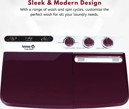 Inno-Q IQ-75TURBO-IPS 7.5 Kg Semi Automatic Washing Machine