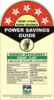 Lloyd GLS18I5FORBW 1.5 Ton 5 Star 2024 Inverter Split AC
