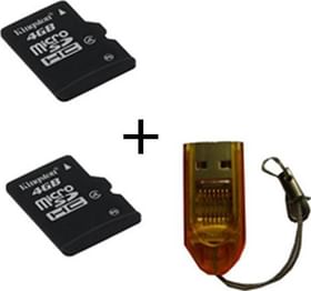 Kingston 4GB Micro SD Memory Card+Kingston 4GB Micro SD Memory Card+One Free Card Reader