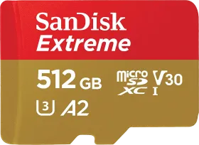 SanDisk Extreme 512GB UHS-I Micro SDXC Memory Card