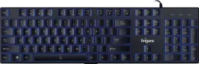Fingers Gleaming BlueLit Wired Keyboard