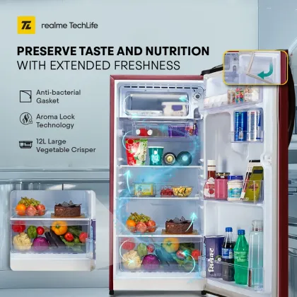 Realme TechLife 180BD5RM25-BR 180 L 5 Star Single Door Refrigerator