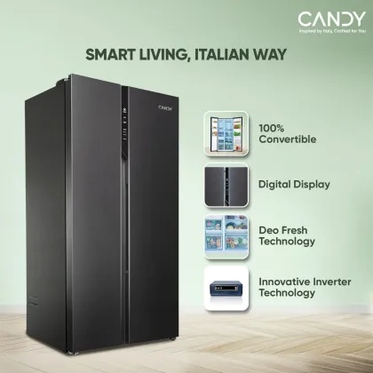 Candy CSS6600KS 602 L Side by Side Refrigerator