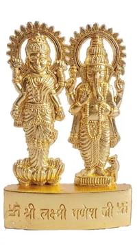 Satya Vipal Gold Plated Ganesh & Laxmi Ji
