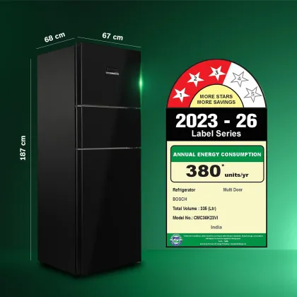 Bosch Max Flex CMC36K23VI 335 L 3 Star Triple Door Refrigerator