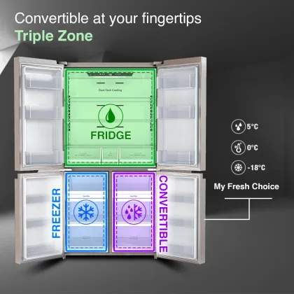 Godrej RM EONVELVET 685 RIT IN ST 670 L Side by Side Door Refrigerator