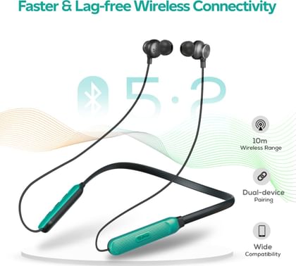 pTron Tangent Duo Bluetooth 5.2 Wireless in-Ear Earphones with Mic